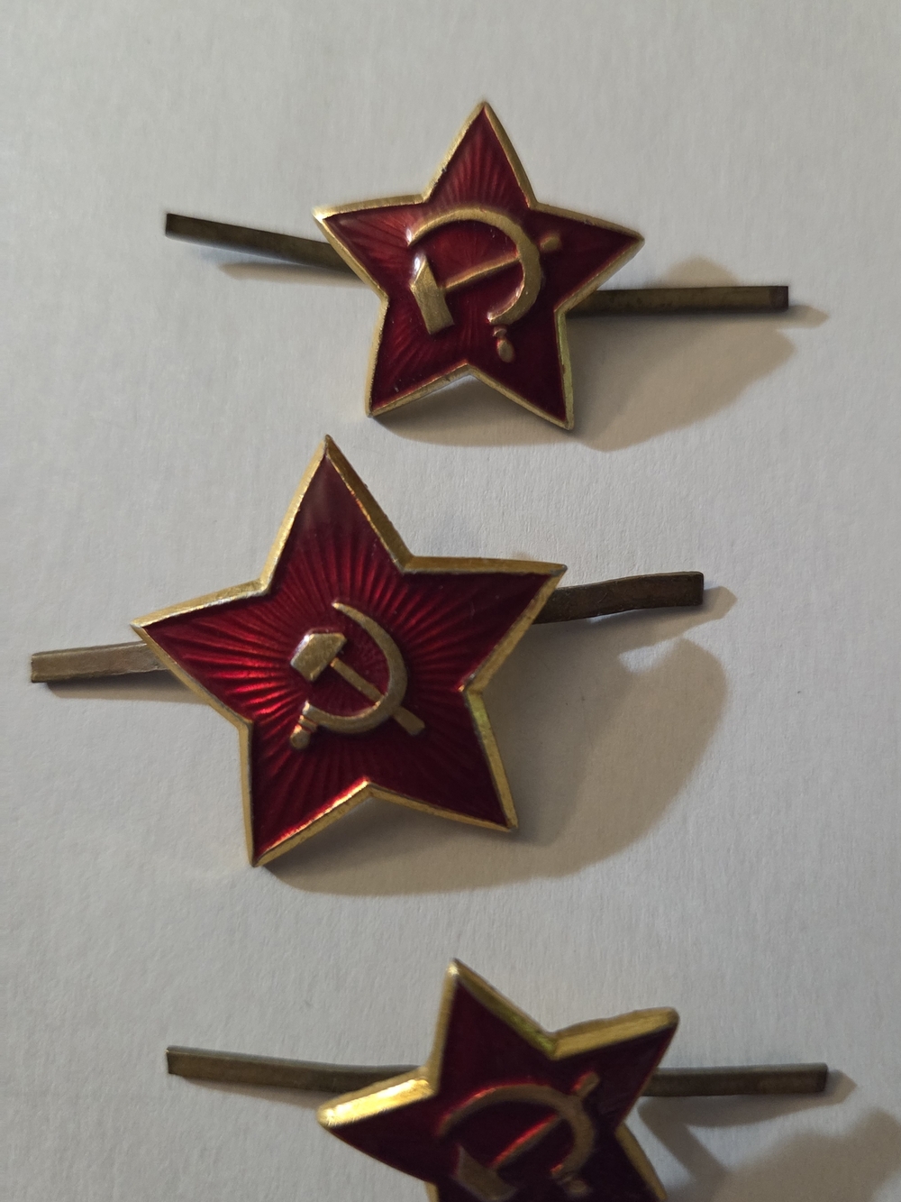 Red Star Hammer & Sickle.  Vintage Army Hat Pins